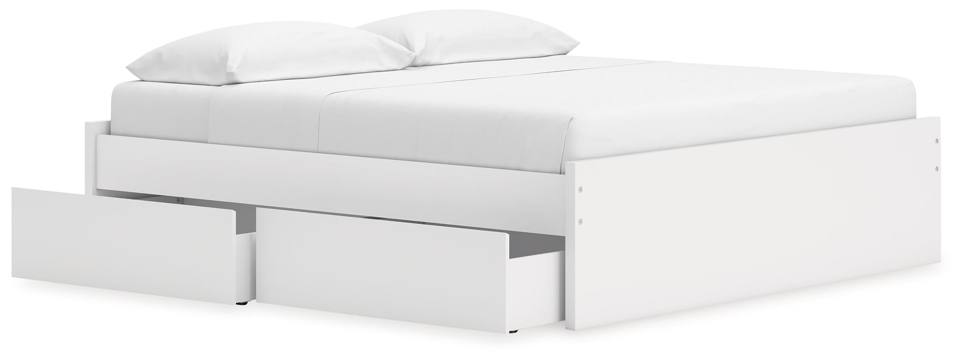 Onita White King Platform Bed with 2 Side Storage- Viva Furn