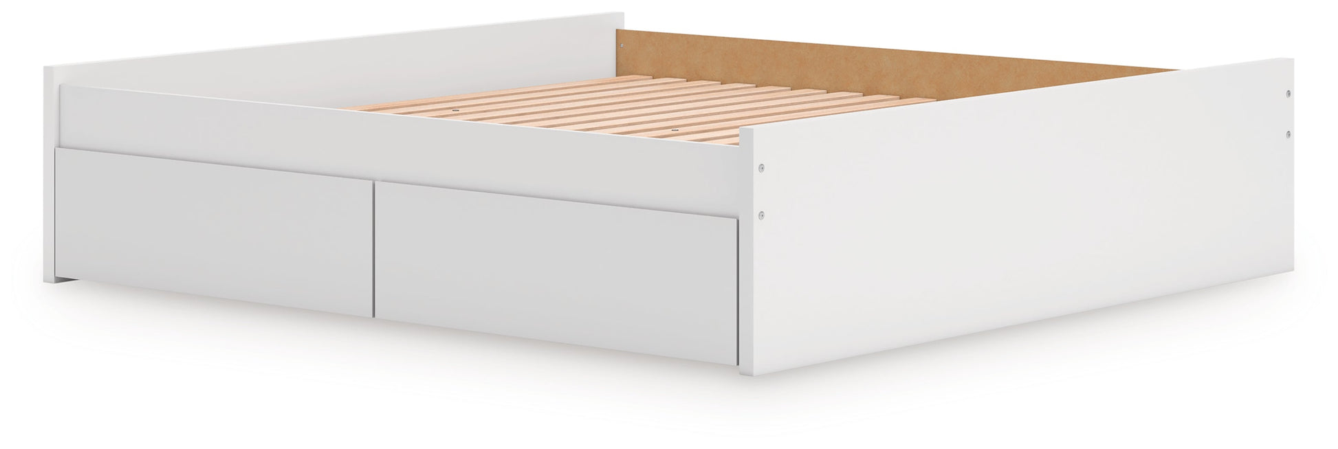 Onita White King Platform Bed with 2 Side Storage- Viva Furn