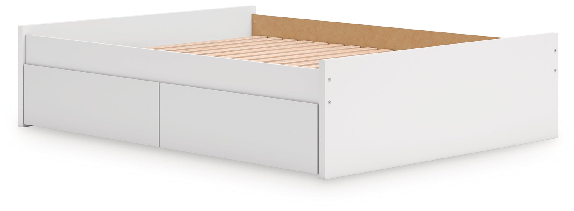 Onita White Queen Platform Bed with 1 Side Storage- Viva Furn