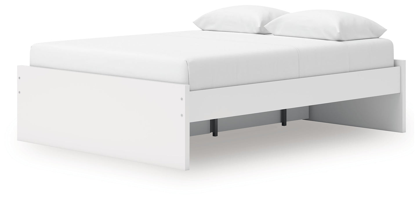 Onita White Queen Platform Bed with 1 Side Storage- Viva Furn