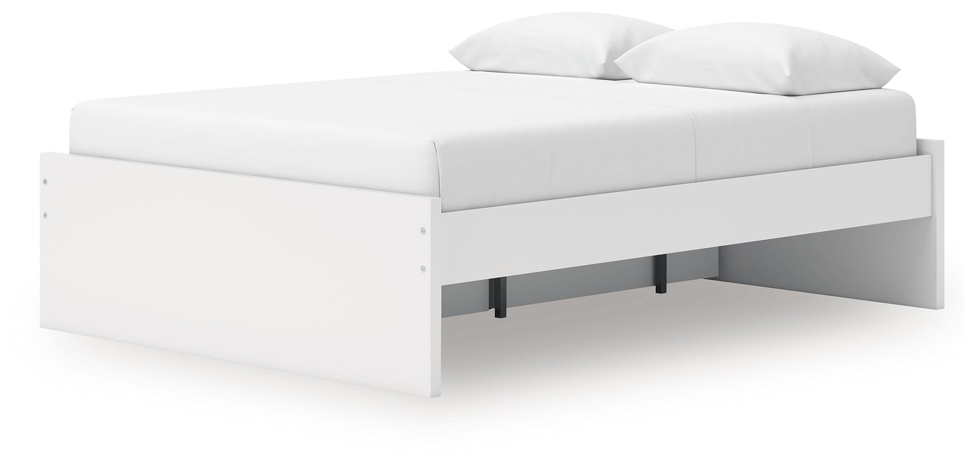 Onita White Queen Platform Bed with 1 Side Storage- Viva Furn