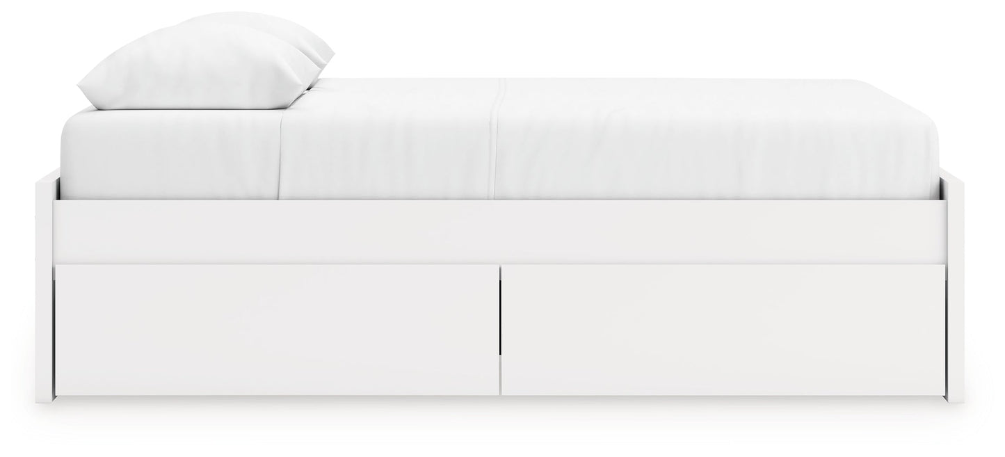 Onita White Queen Platform Bed with 1 Side Storage- Viva Furn