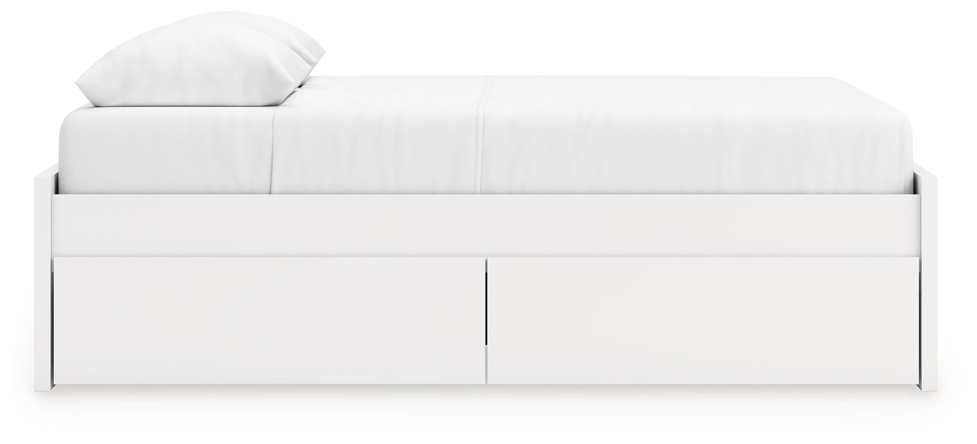 Onita White Queen Platform Bed with 1 Side Storage- Viva Furn