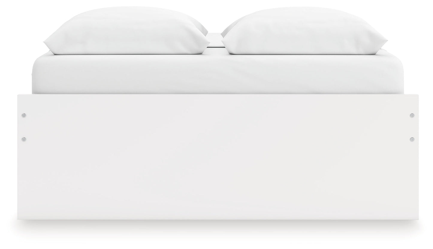 Onita White Queen Platform Bed with 1 Side Storage- Viva Furn