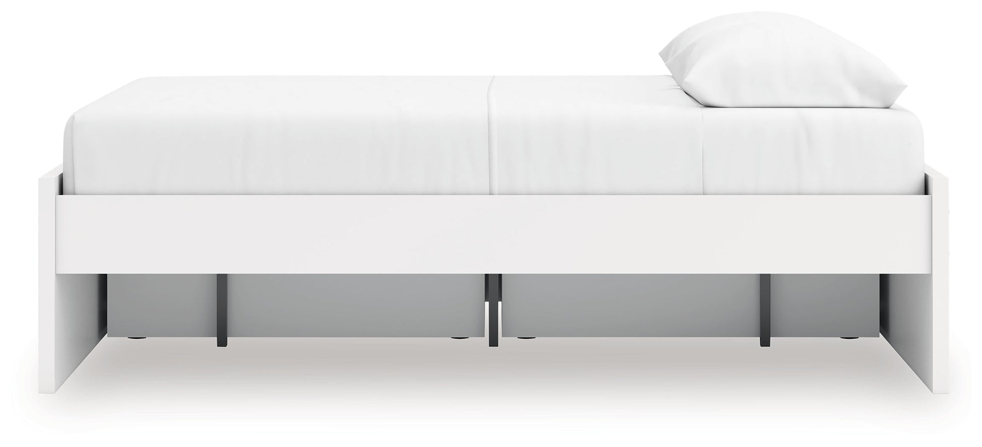 Onita White Queen Platform Bed with 1 Side Storage- Viva Furn
