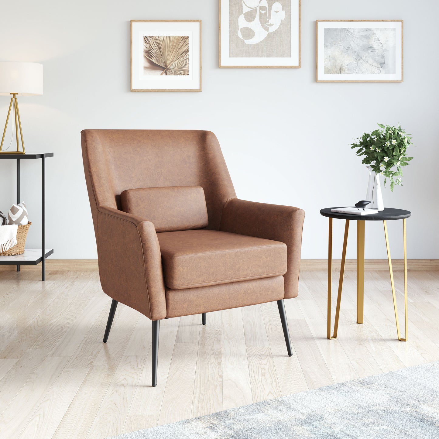 Ontario Vintage Brown Accent Chair - Ornate Home