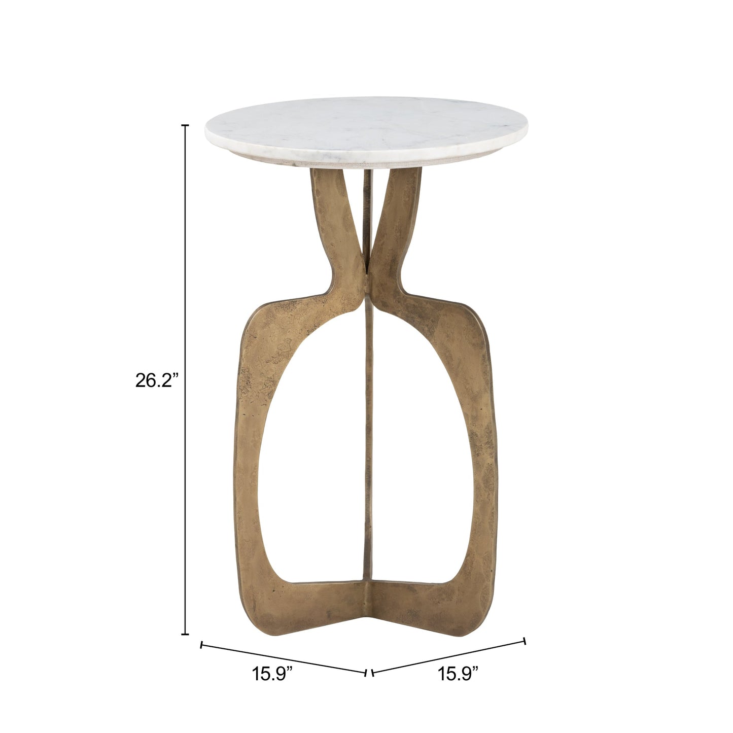 Ophelia White & Brass Side Table - Ornate Home