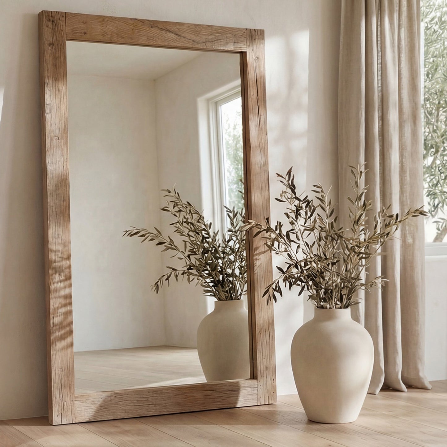 Orchard Natural Reclaimed Wood Floor Mirror - Ornate Home