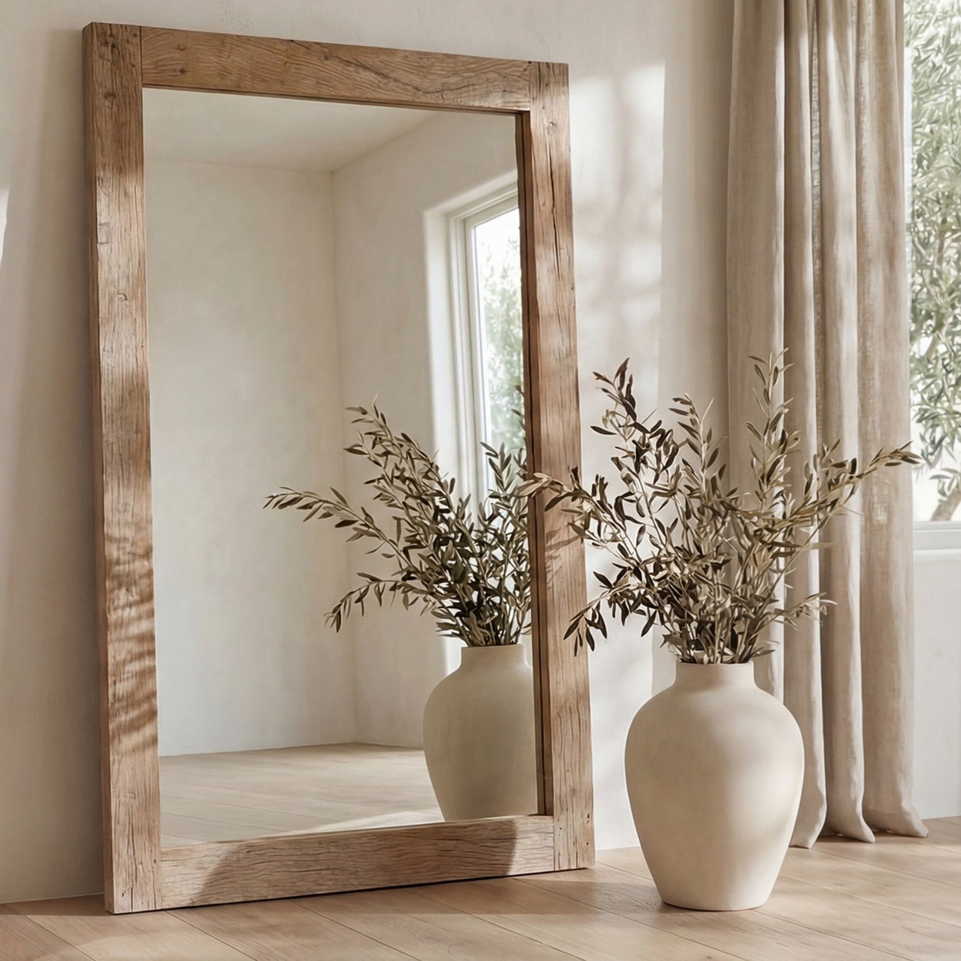 Orchard Natural Reclaimed Wood Floor Mirror - Ornate Home