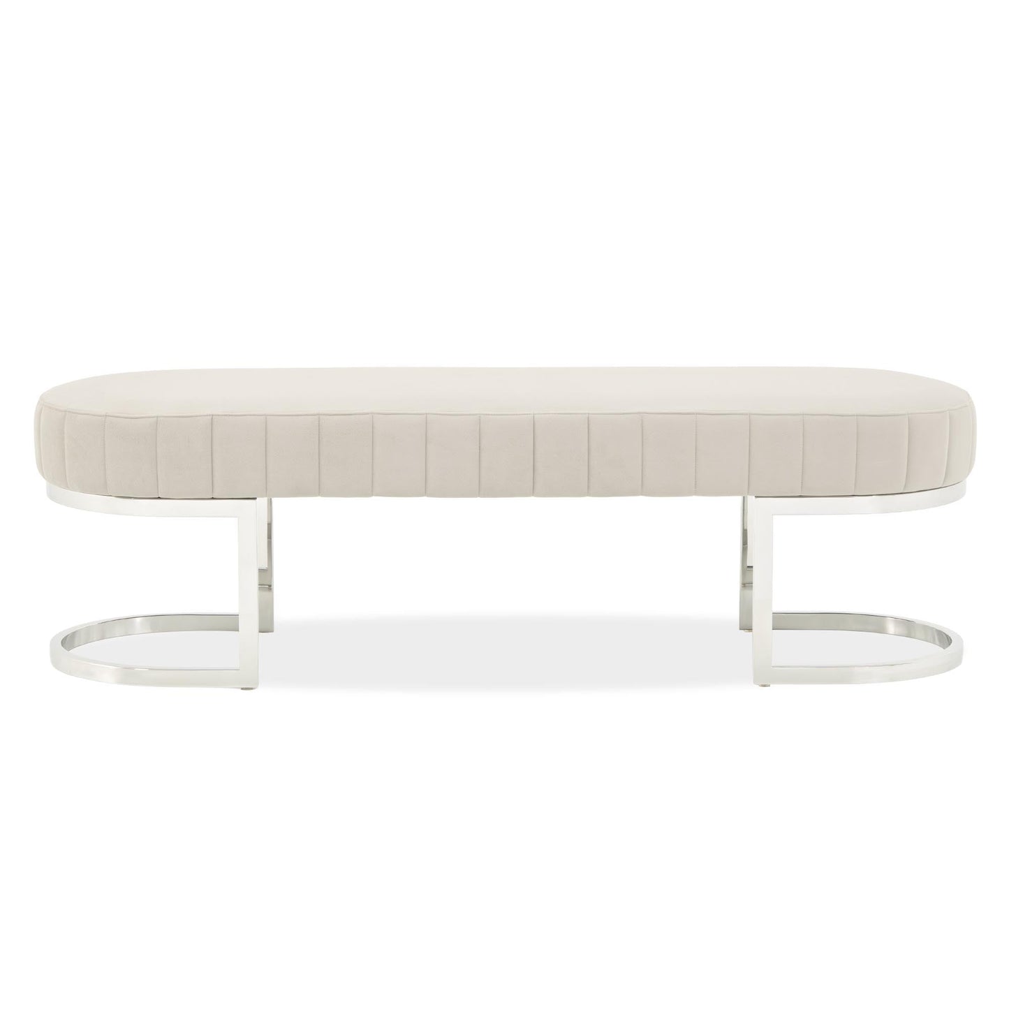 Orchid Chrome/Gray Velvet Accent Bench - Ornate Home