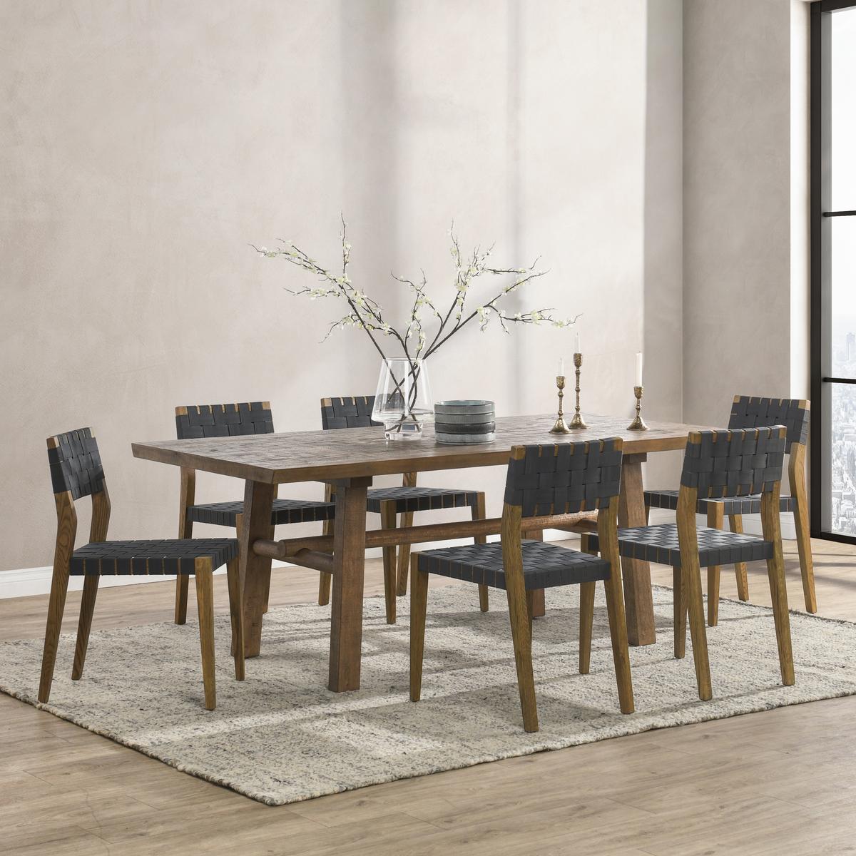Orlando True Natural/Charcoal Dining Chair (Set of 2) - Ornate Home