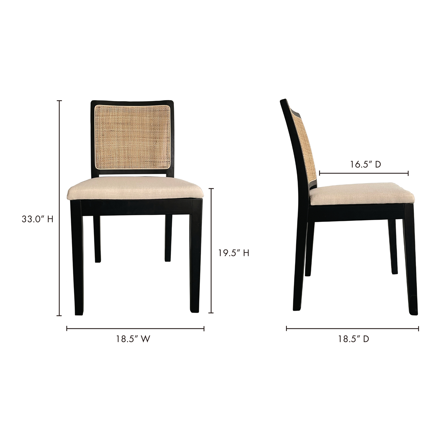Orville Black Dining Chair (Set of 2) - Ornate Home