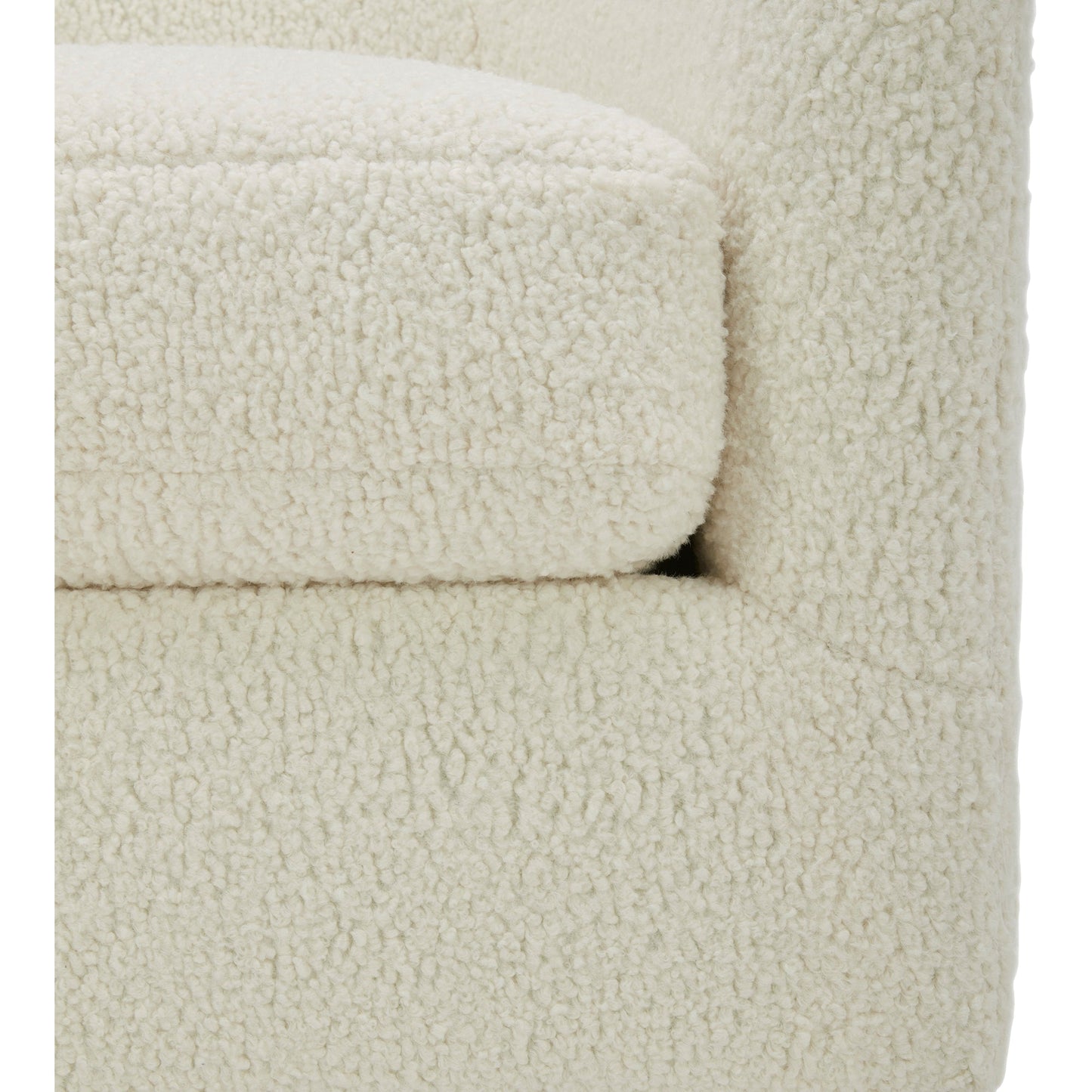Oscy Faux Shearling White Swivel Chair - Ornate Home