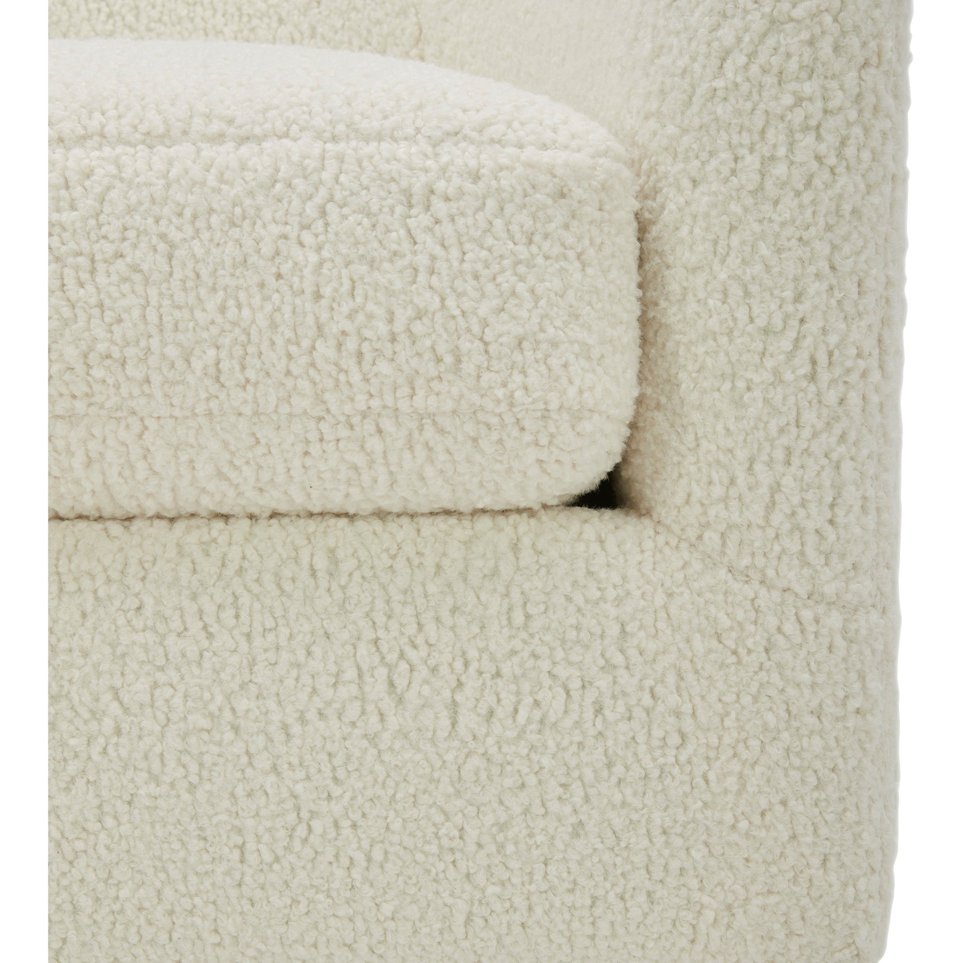 Oscy Faux Shearling White Swivel Chair - Ornate Home