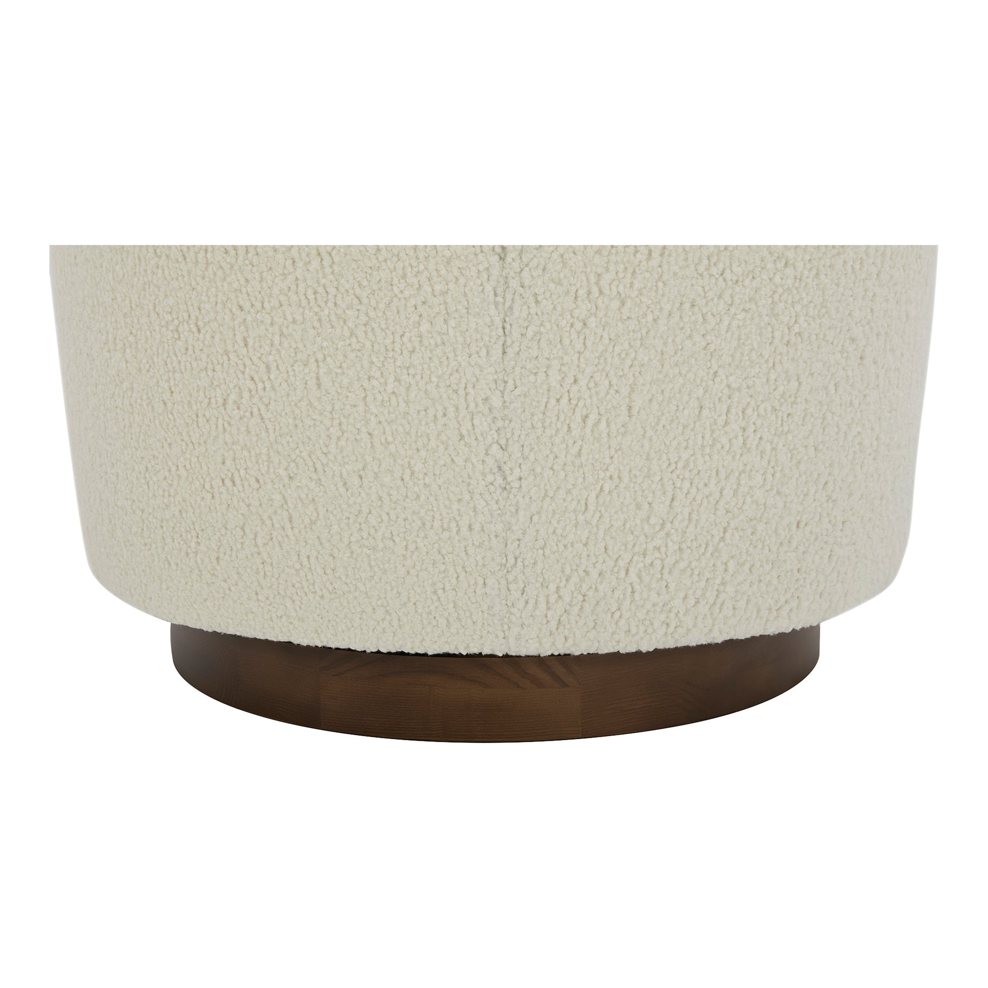 Oscy Faux Shearling White Swivel Chair - Ornate Home