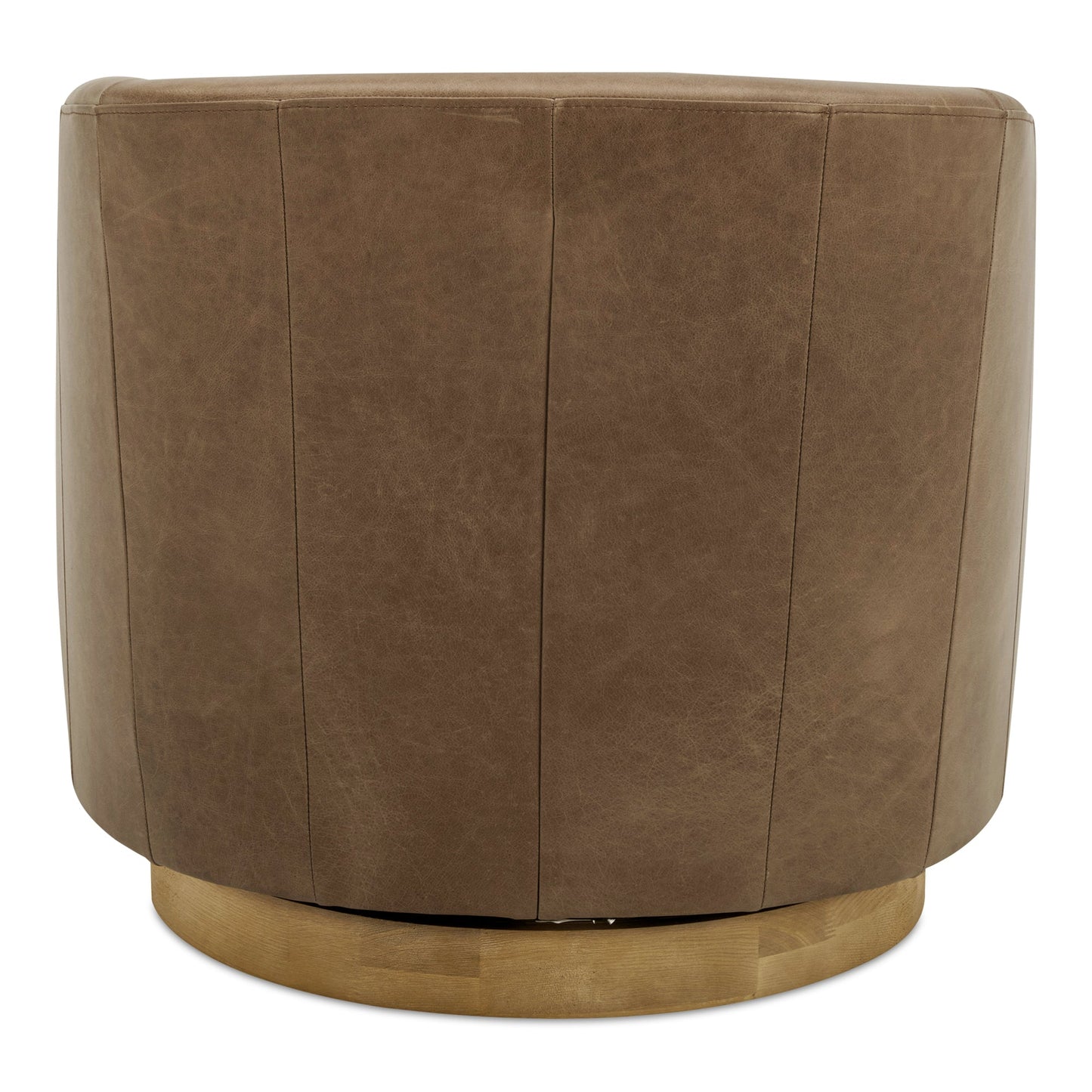 Oscy Tan Leather Leather Swivel Chair - Ornate Home