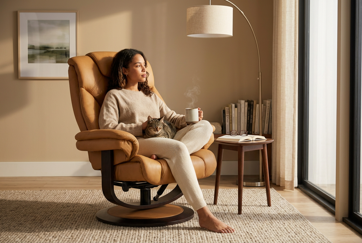 Oslo Euro Recliner w/ Ottoman - Ornate Home