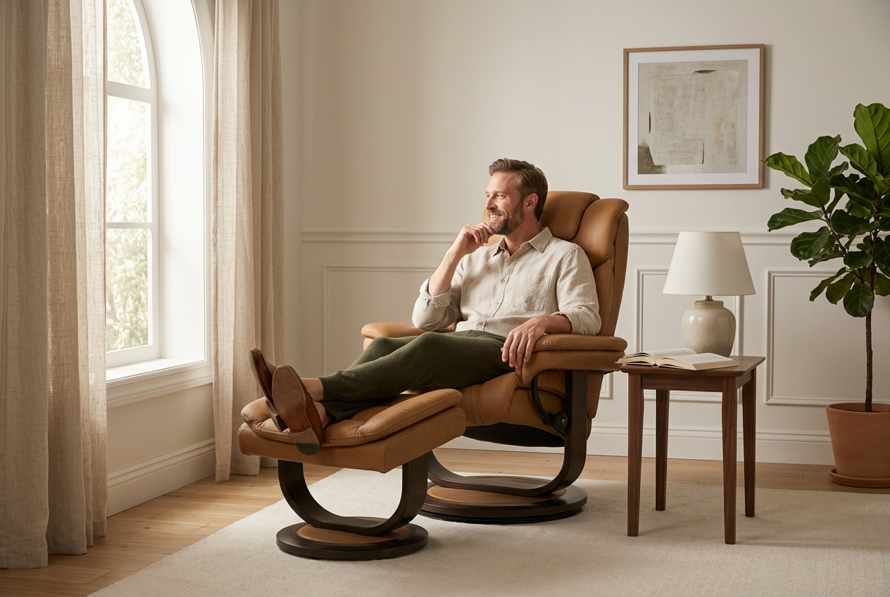 Oslo Euro Recliner w/ Ottoman - Ornate Home