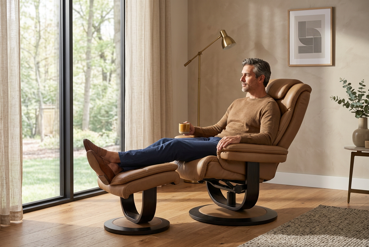 Oslo Euro Recliner w/ Ottoman - Ornate Home