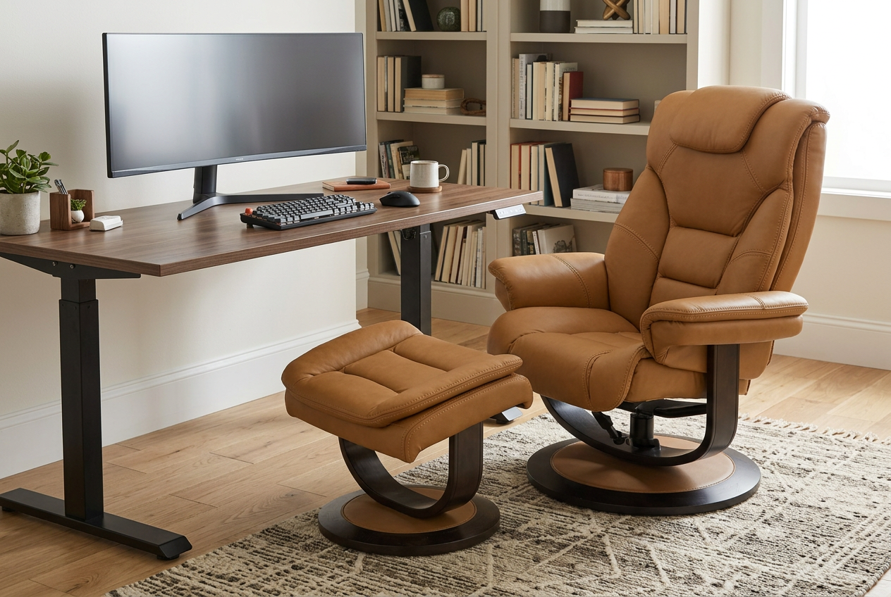 Oslo Euro Recliner w/ Ottoman - Ornate Home