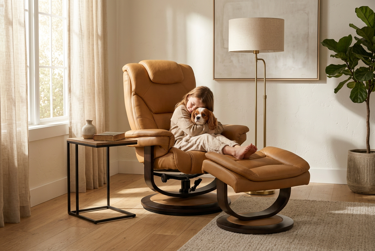 Oslo Euro Recliner w/ Ottoman - Ornate Home