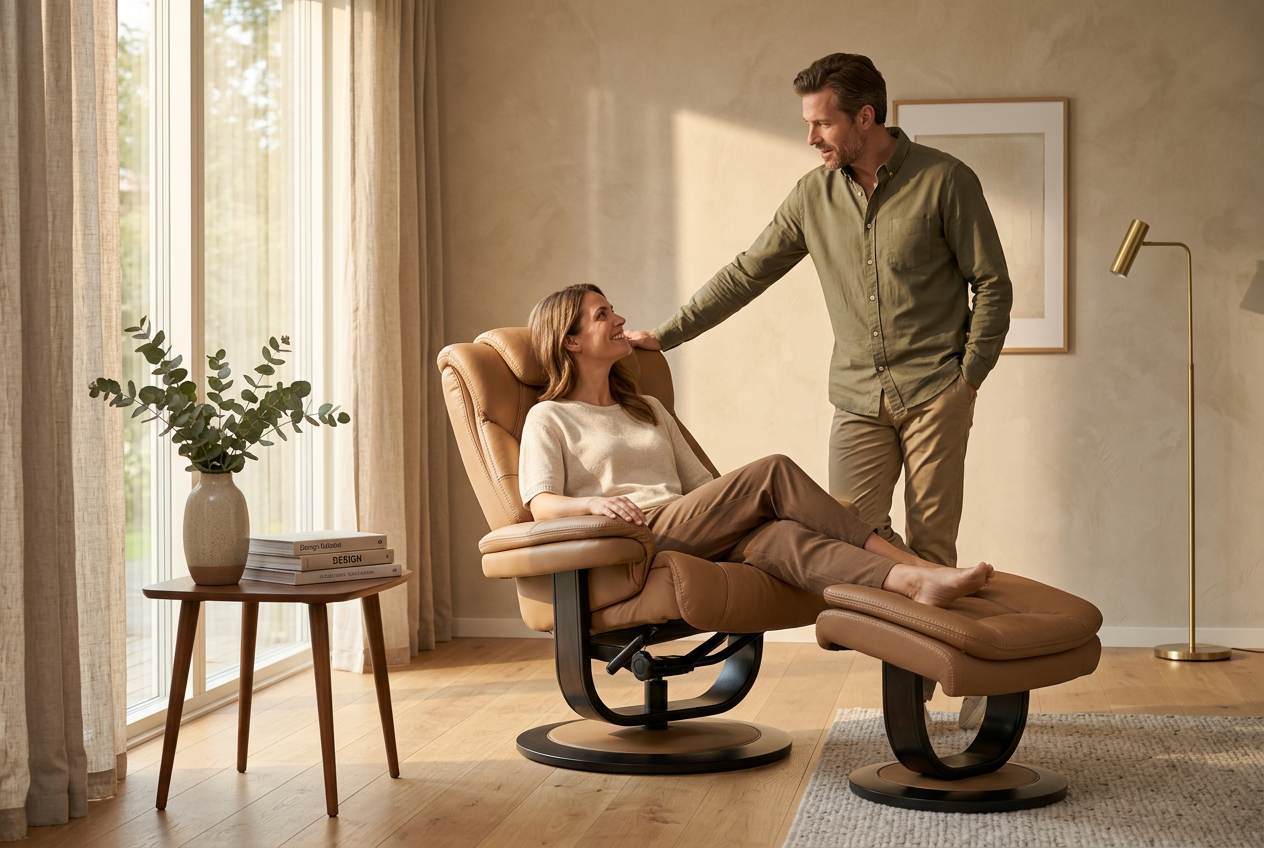 Oslo Euro Recliner w/ Ottoman - Ornate Home