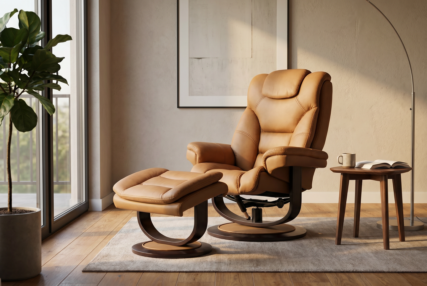 Oslo Euro Recliner w/ Ottoman - Ornate Home