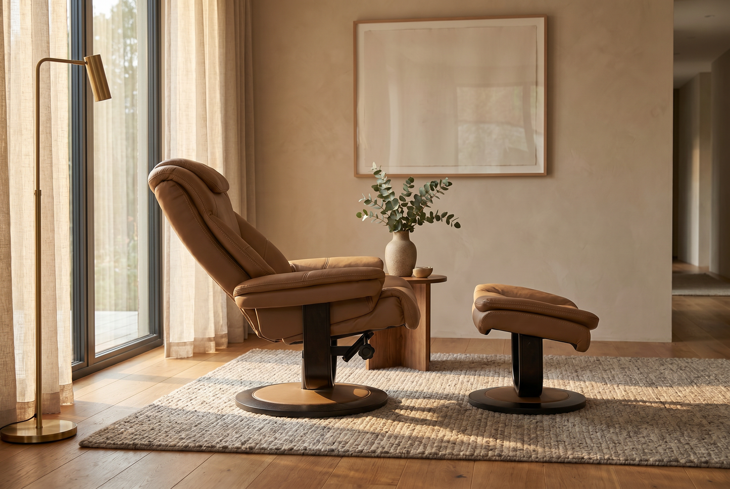 Oslo Euro Recliner w/ Ottoman - Ornate Home