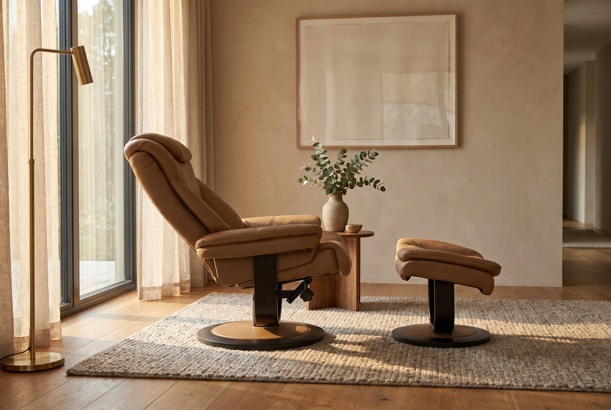 Oslo Euro Recliner w/ Ottoman - Ornate Home