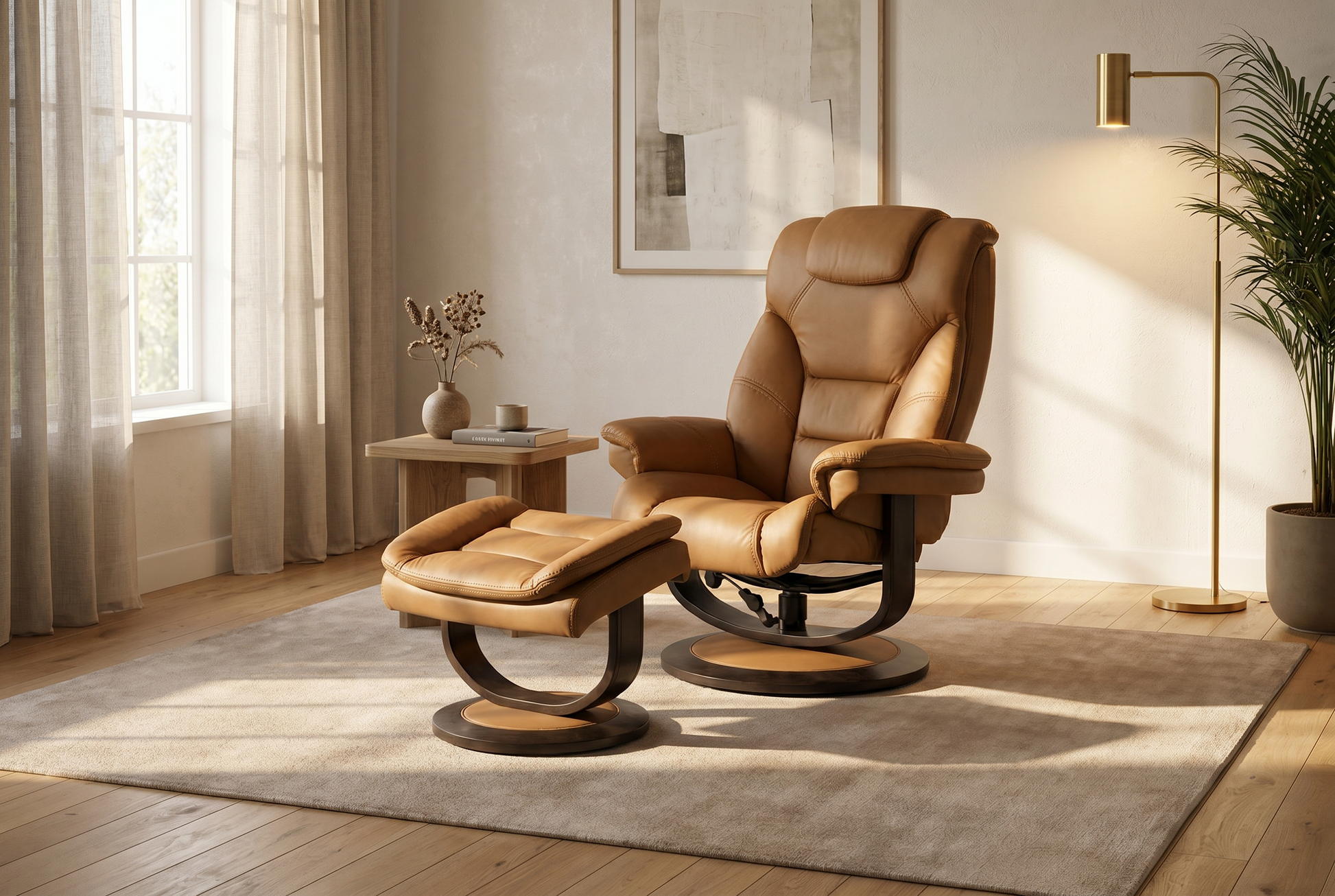 Oslo Euro Recliner w/ Ottoman - Ornate Home