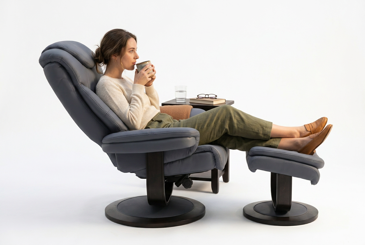 Oslo Euro Recliner w/ Ottoman - Ornate Home