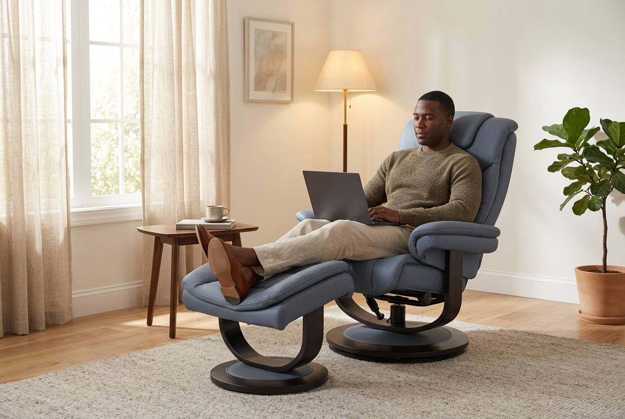 Oslo Euro Recliner w/ Ottoman - Ornate Home