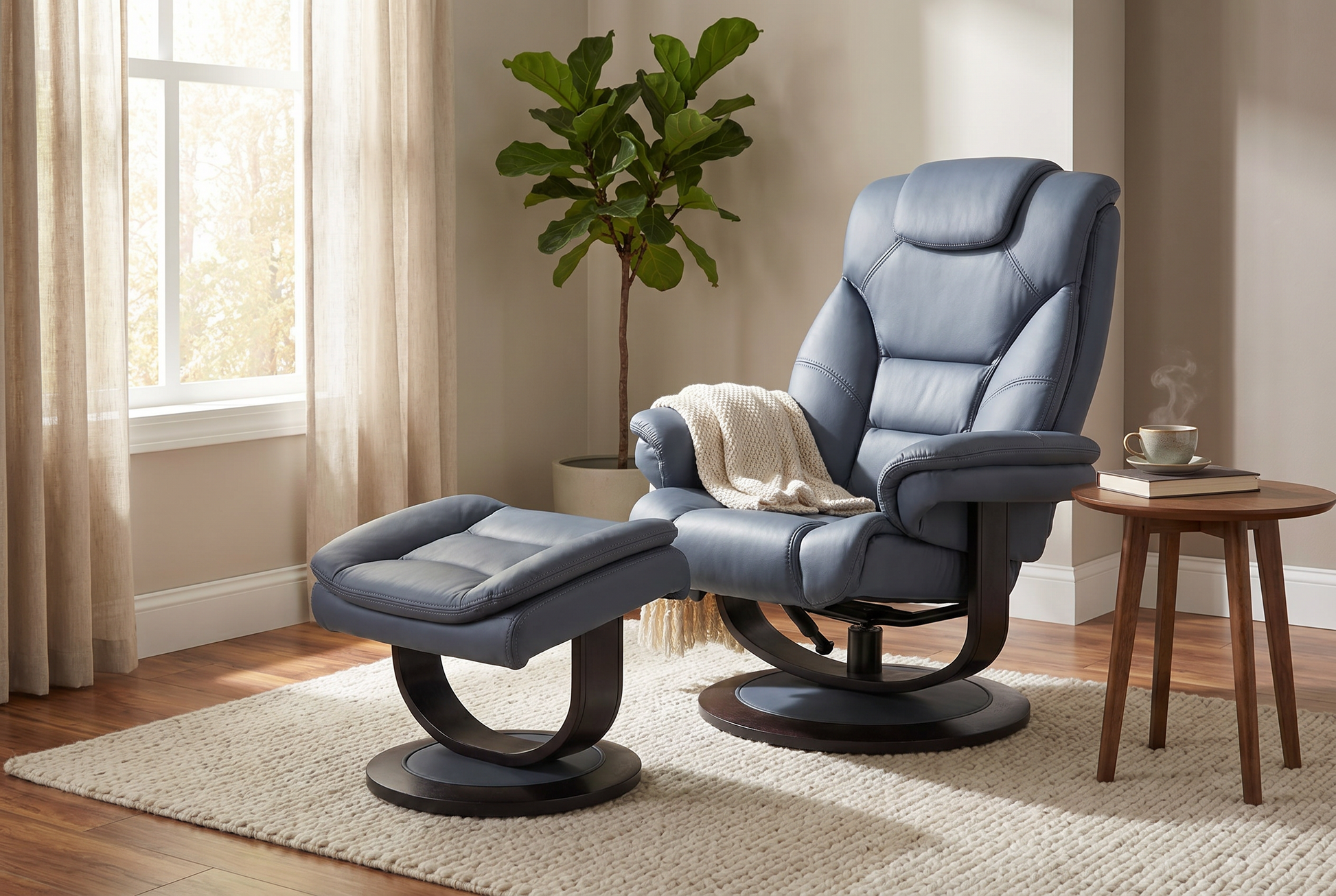 Oslo Euro Recliner w/ Ottoman - Ornate Home