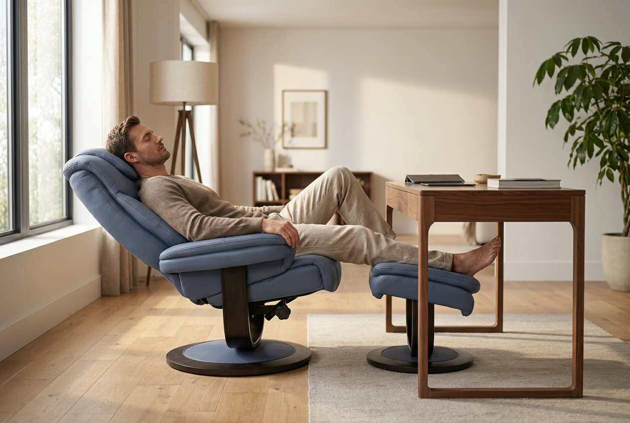 Oslo Euro Recliner w/ Ottoman - Ornate Home