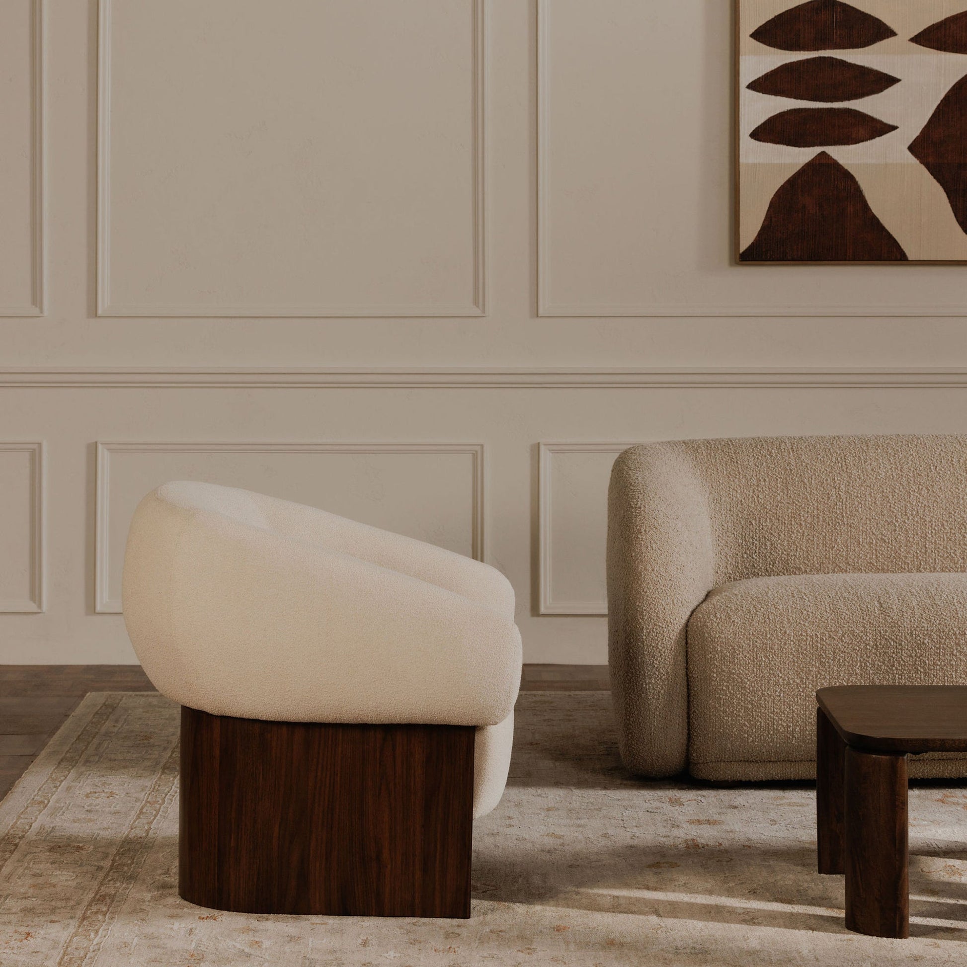 Otto Flecked Cream Accent Chair - Ornate Home