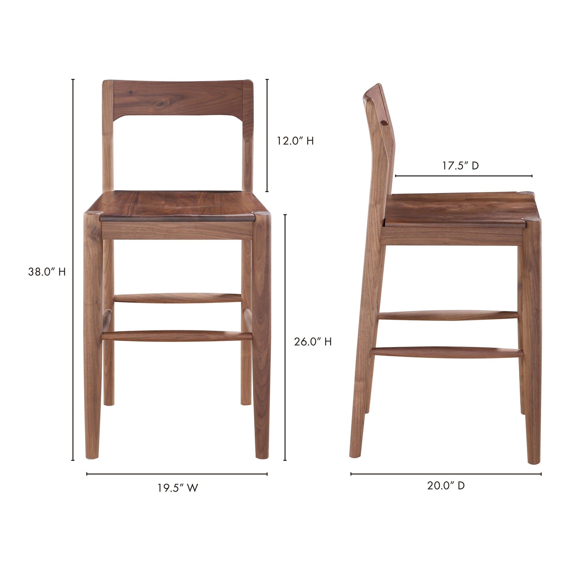 Owing Walnut Brown Counter Stool - Ornate Home