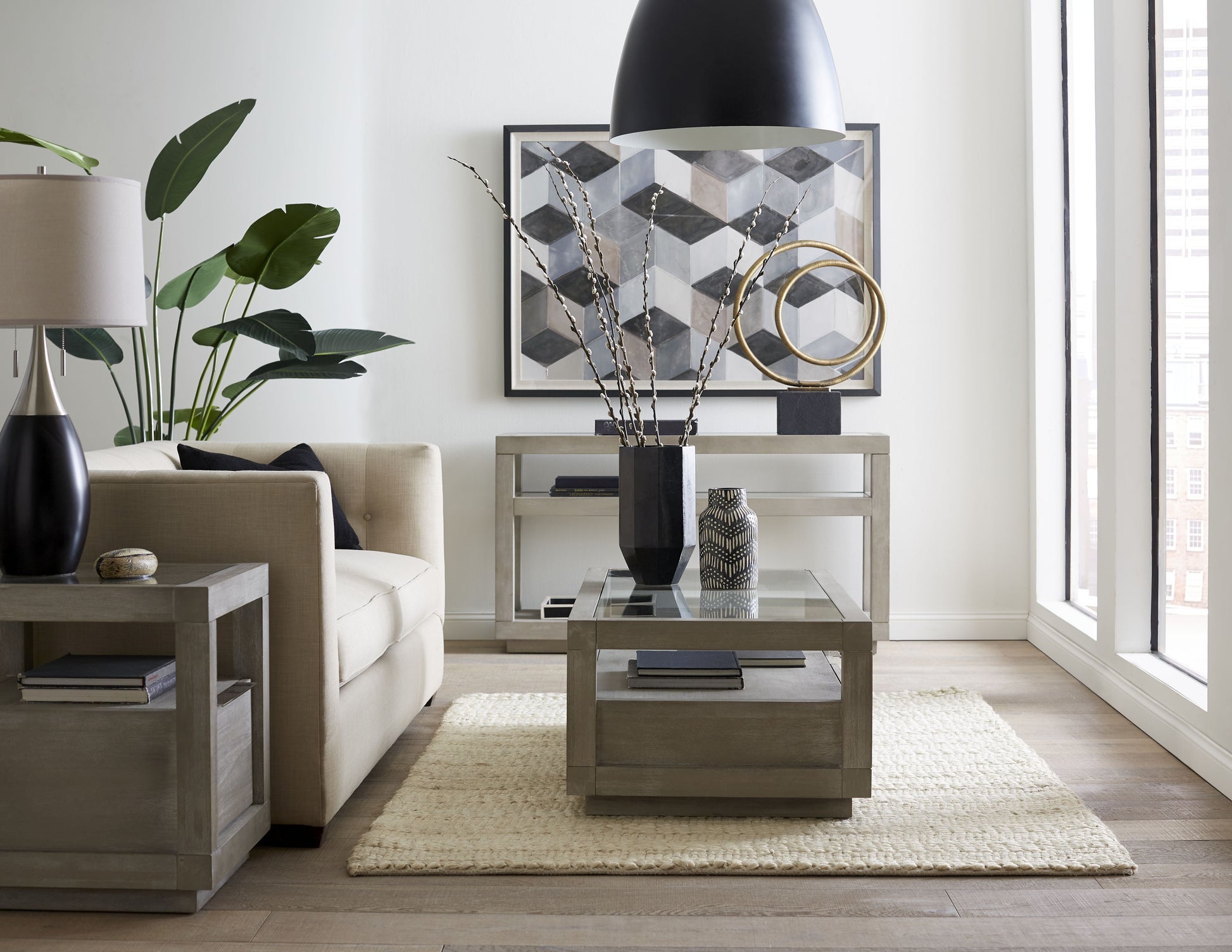 Oxford Two-Drawer Coffee Table in Mineral - Ornate Home