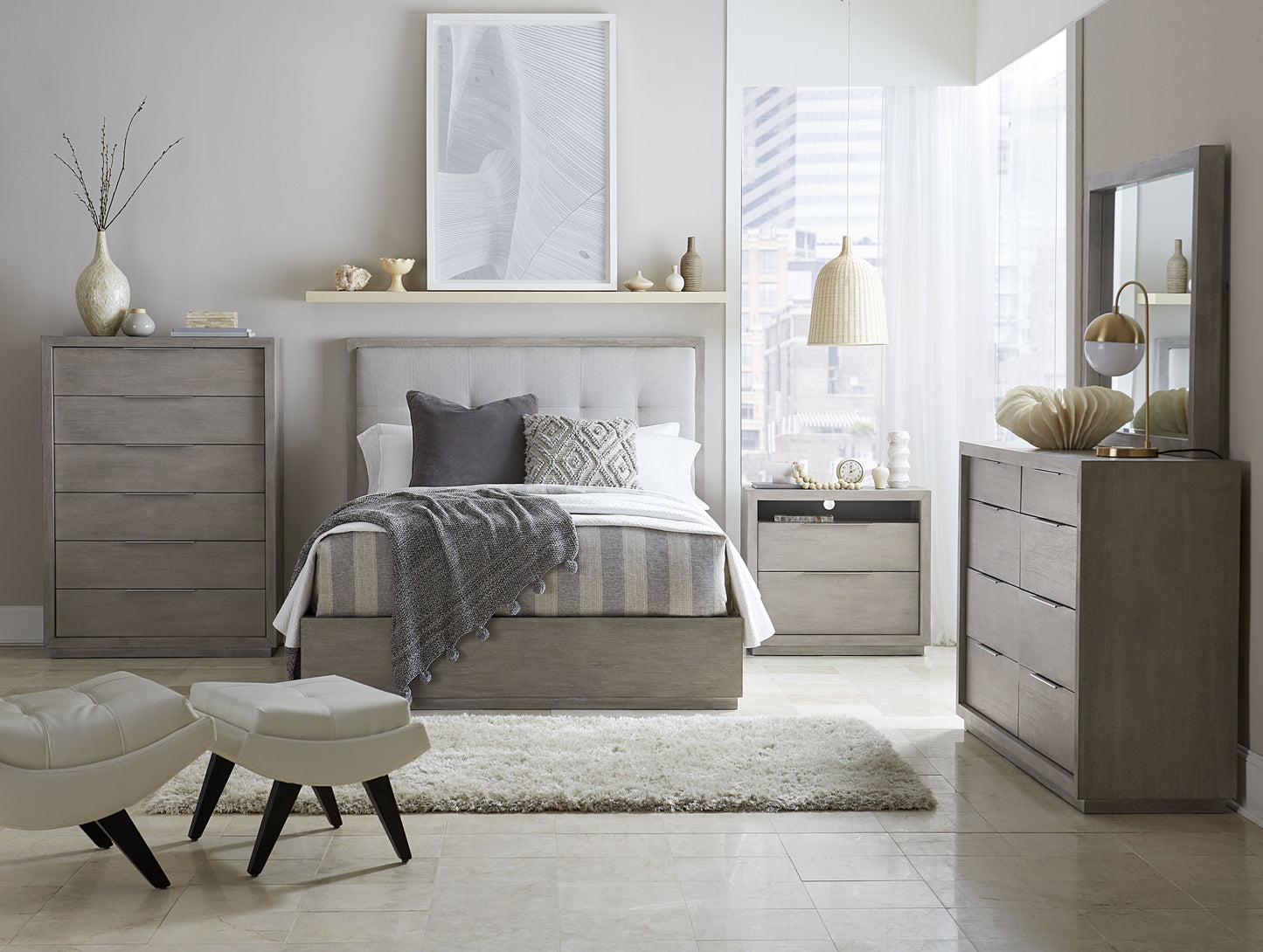 Oxford Two-Drawer Nightstand in Mineral - Ornate Home
