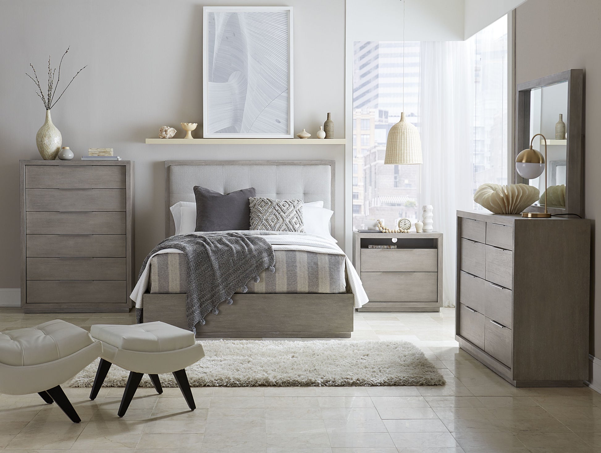 Oxford Two-Drawer Nightstand in Mineral - Ornate Home