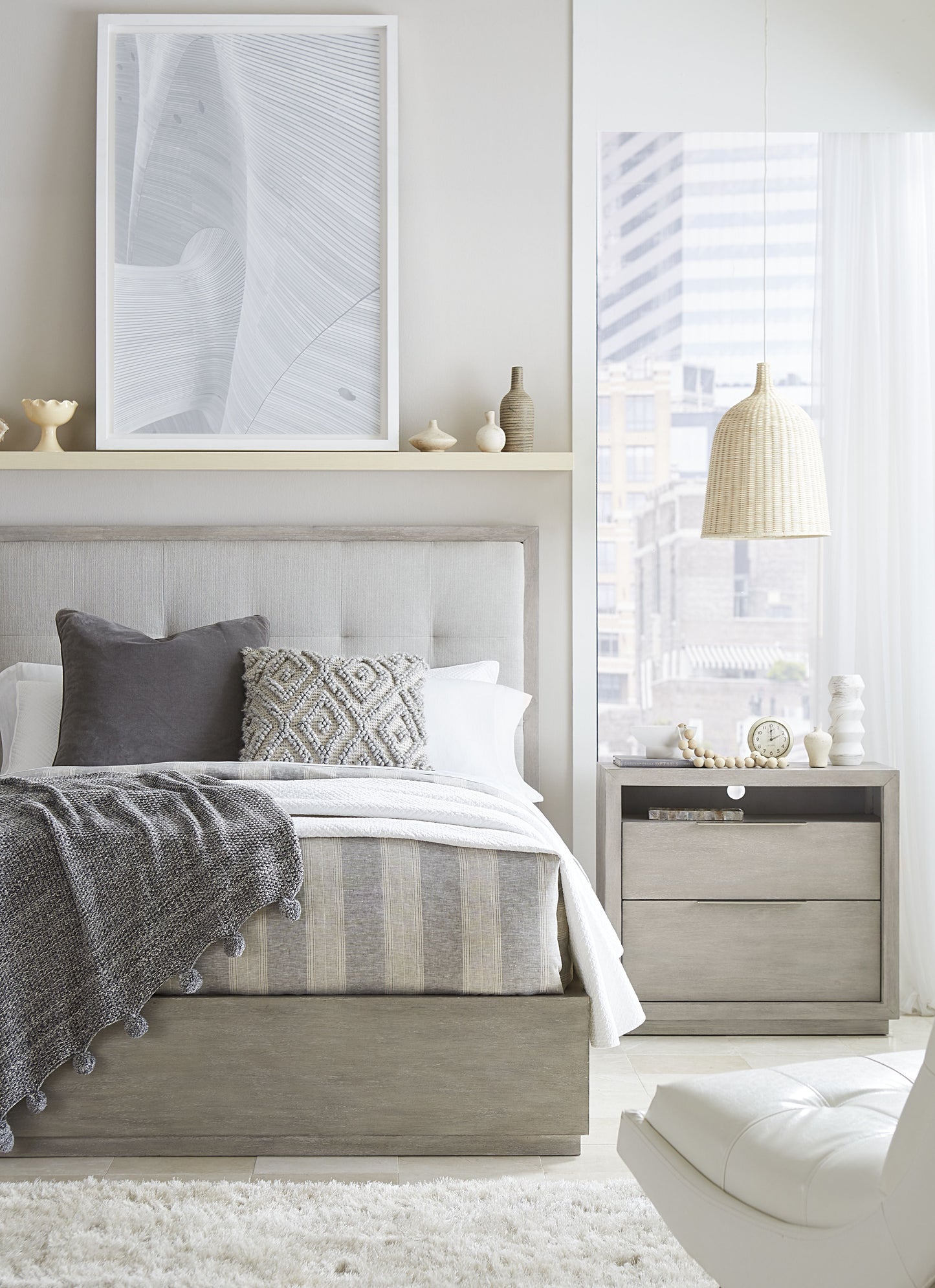 Oxford Two-Drawer Nightstand in Mineral - Ornate Home