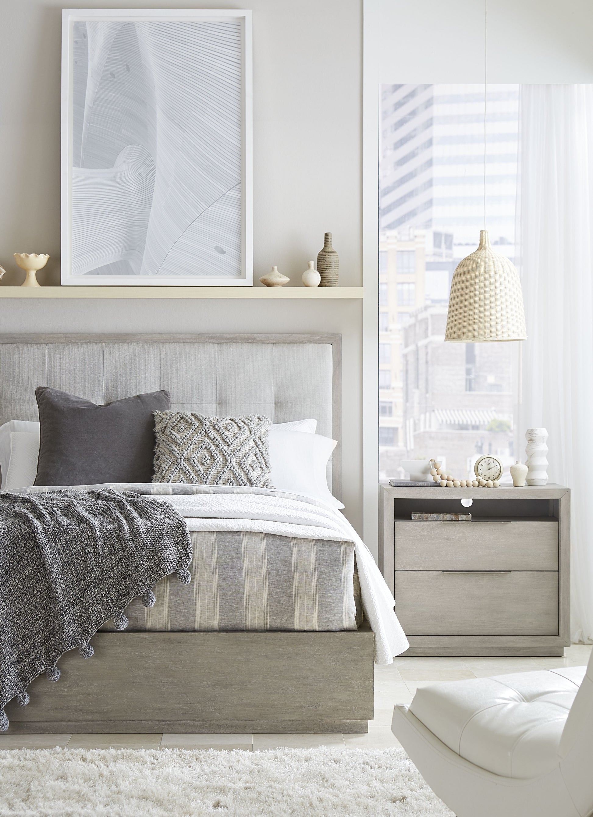 Oxford Two-Drawer Nightstand in Mineral - Ornate Home