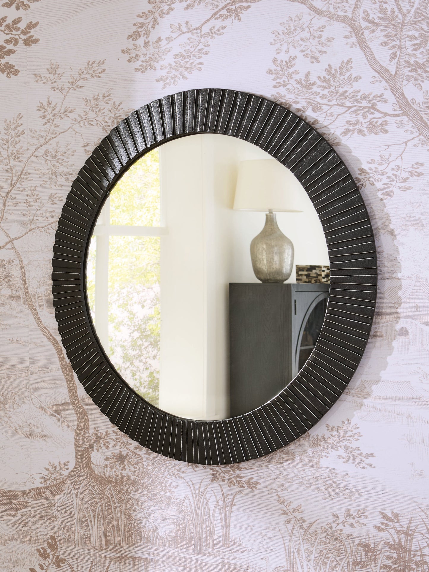 Ozias Black Accent Mirror- Viva Furn