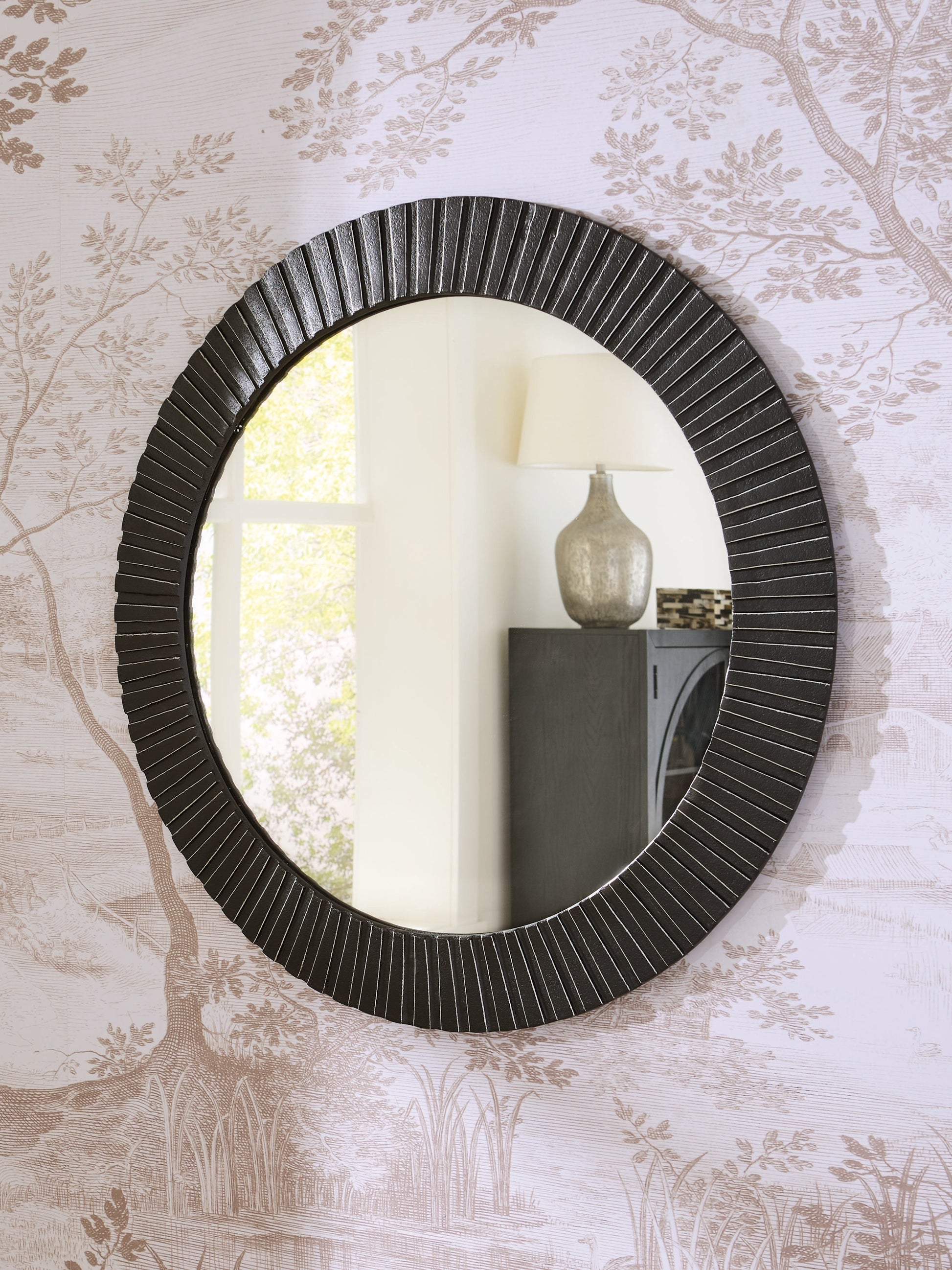 Ozias Black Accent Mirror- Viva Furn