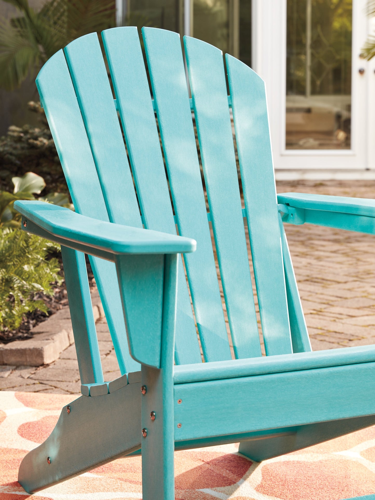 Sundown Treasure Turquoise Adirondack Chair with End Table