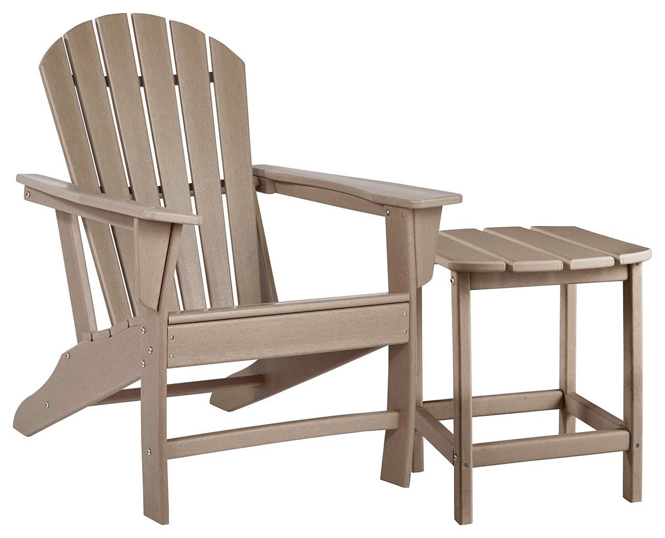 Sundown Treasure Driftwood Adirondack Chair with End Table