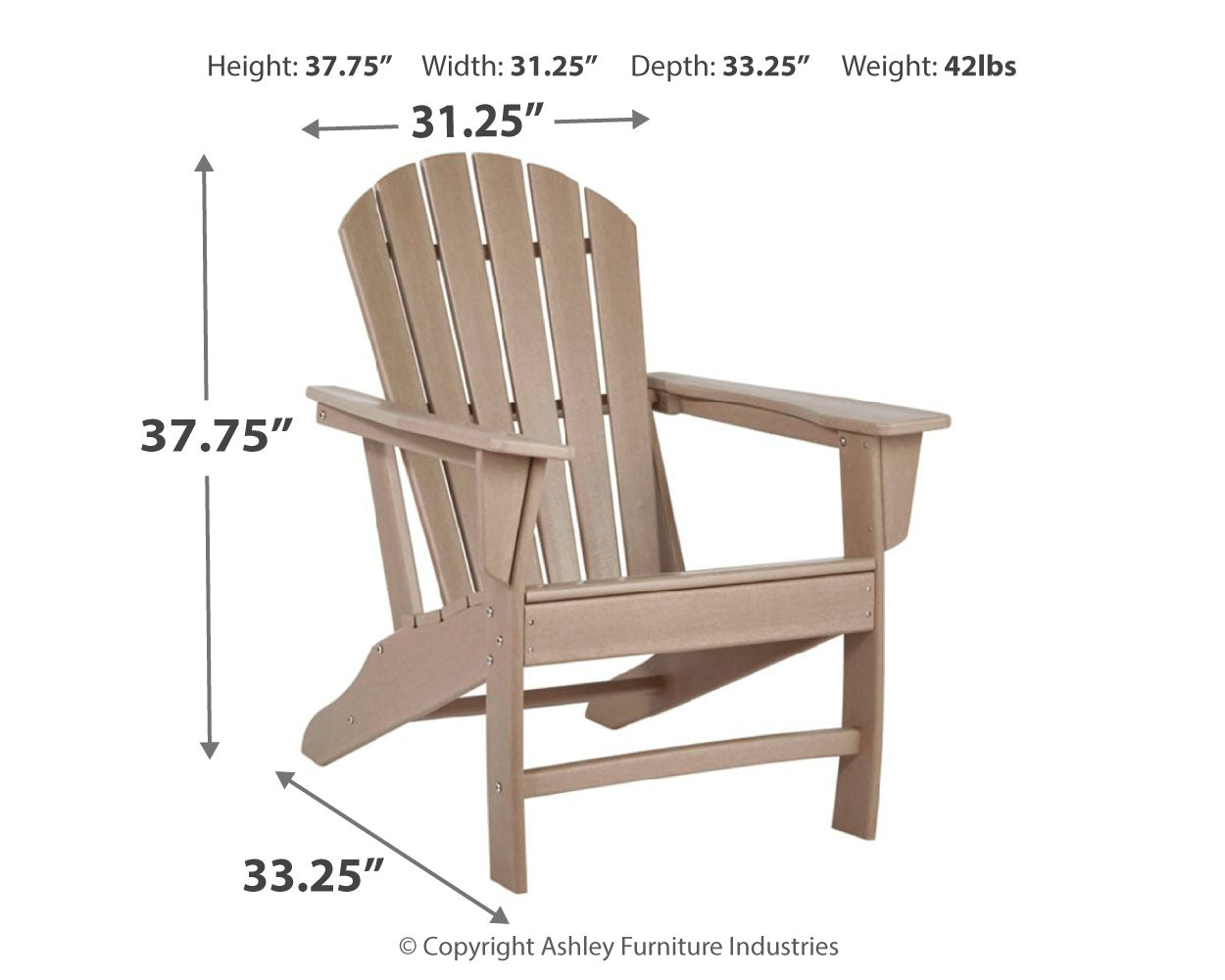 Sundown Treasure Driftwood Adirondack Chair with End Table