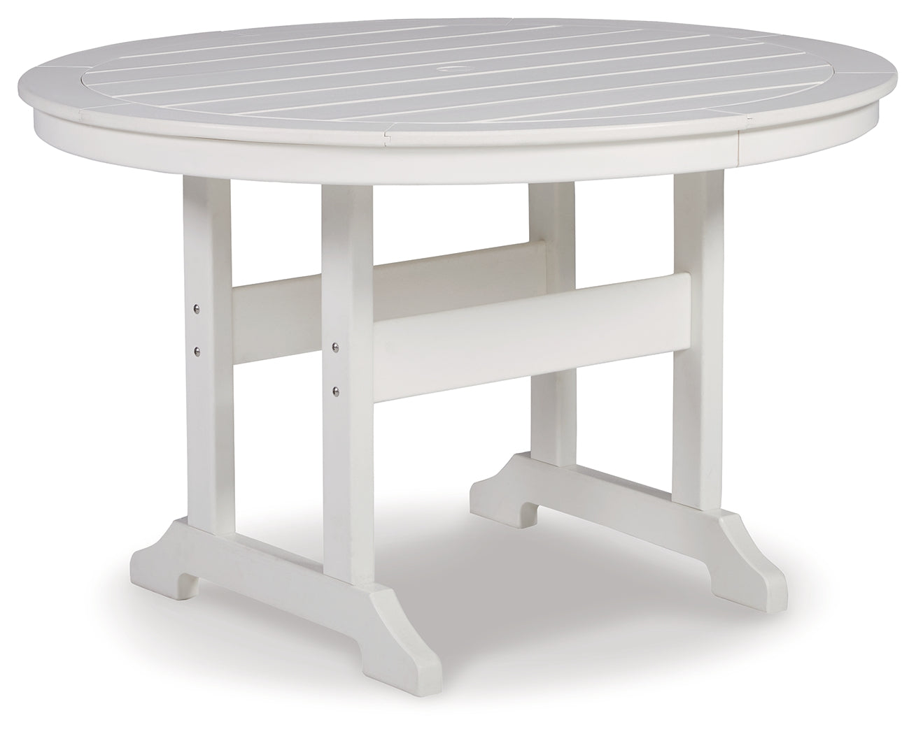 Crescent Luxe White Outdoor Dining Table with 4 Chairs