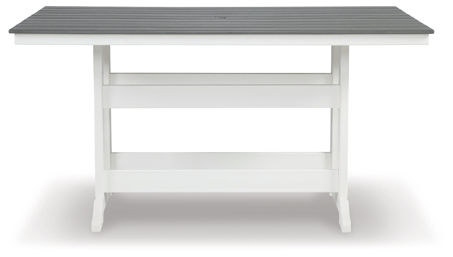 Transville Gray/White Outdoor Counter Height Dining Table