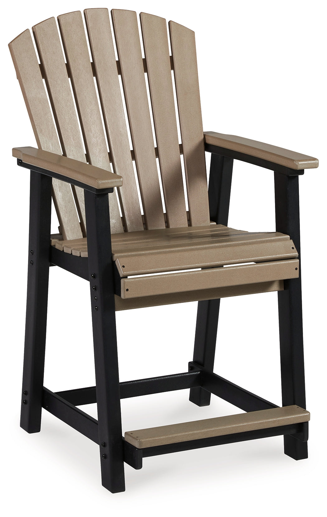 Fairen Trail Black/Driftwood Outdoor Counter Height Bar Stool (Set of 2)