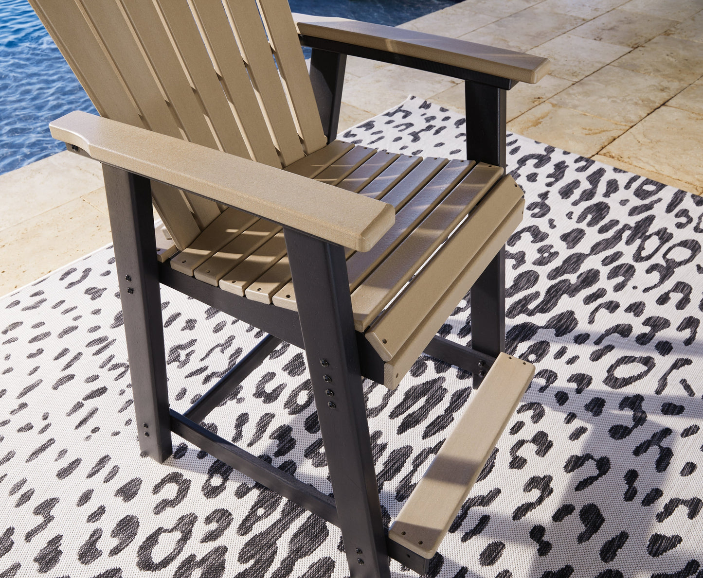 Fairen Trail Black/Driftwood Outdoor Counter Height Bar Stool (Set of 2)